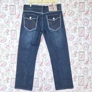 True Religion Joey Super T World Tour Jeans‎ Men's 38x34 Denim Blue Straight Leg